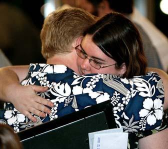 effort extra recognized adversity overcame scholarships students who lacrossetribune viterbo scholarship hug diane sandy yager seneca winner ceremony teacher awards