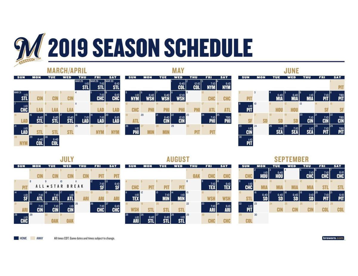 8 Milwaukee Brewers schedule     lacrossetribune.com