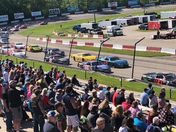 La Crosse Fairgrounds Speedway (story, video) Steve Carlson holds off