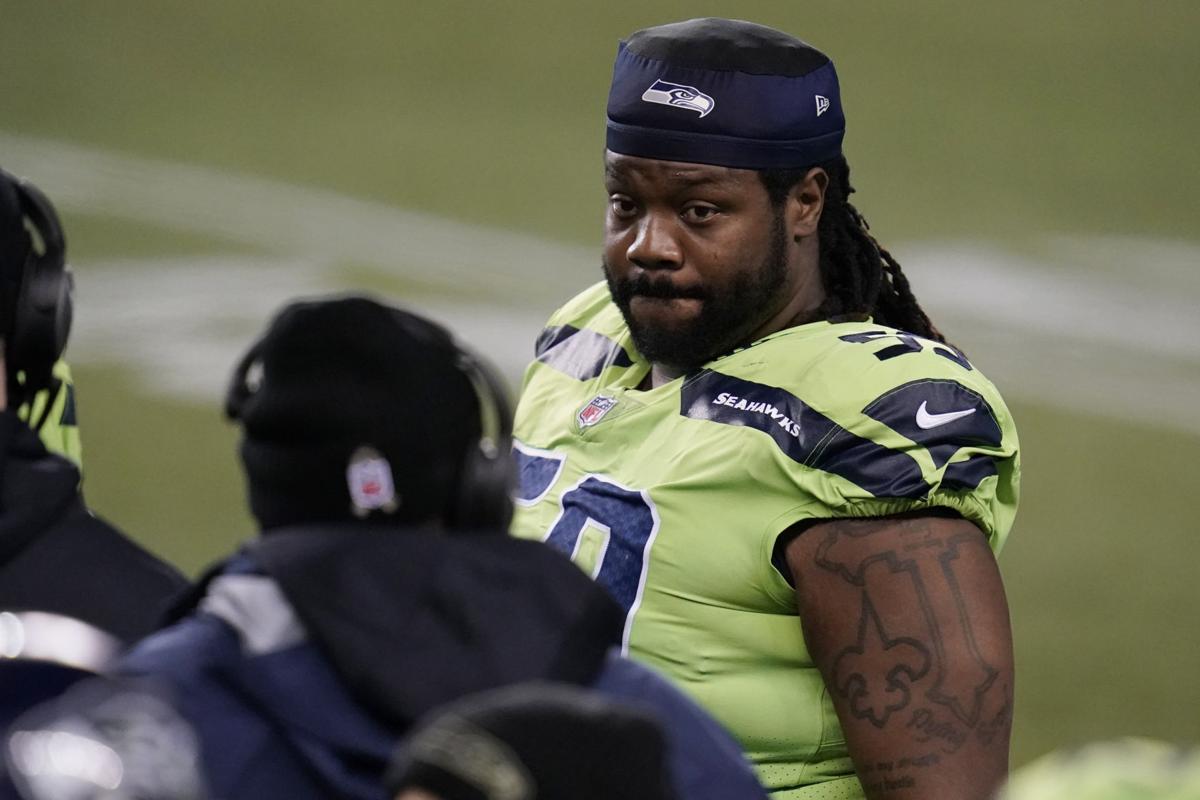 Damon "Snacks" Harrison with Seahawks, AP generic file photo