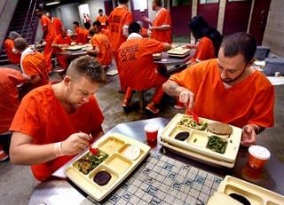 Chow time at the county jail: Staff prepares three squares a day