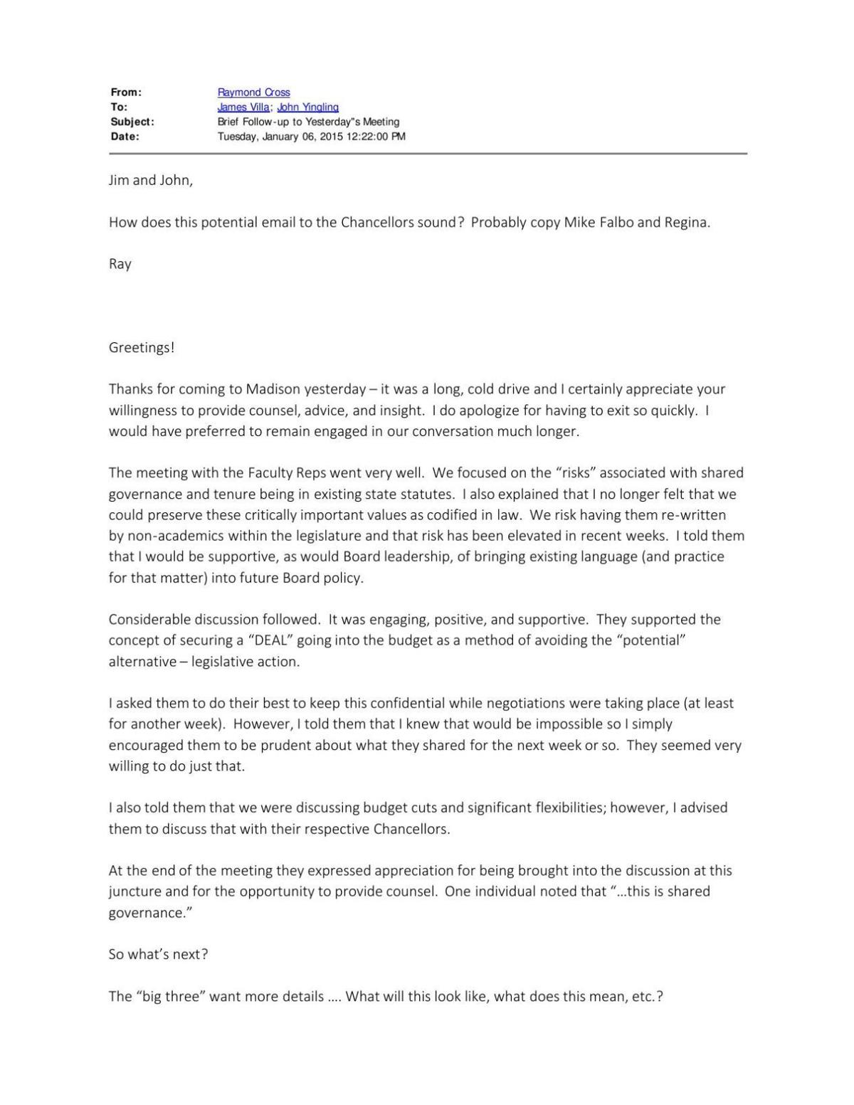 Uw System Emails Regarding Budget Cuts Lacrossetribune Com