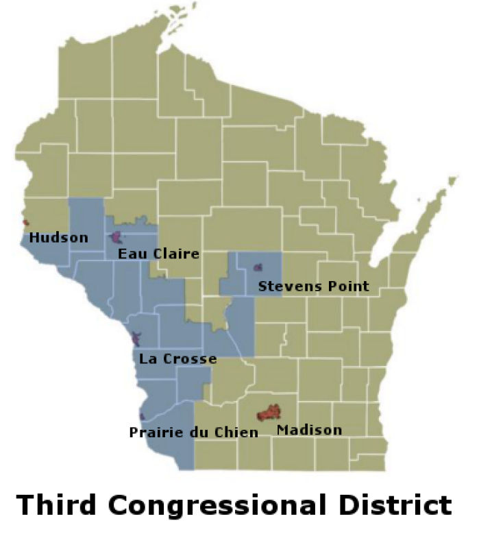 Wisconsin Third Congressional District map   lacrossetribune.com