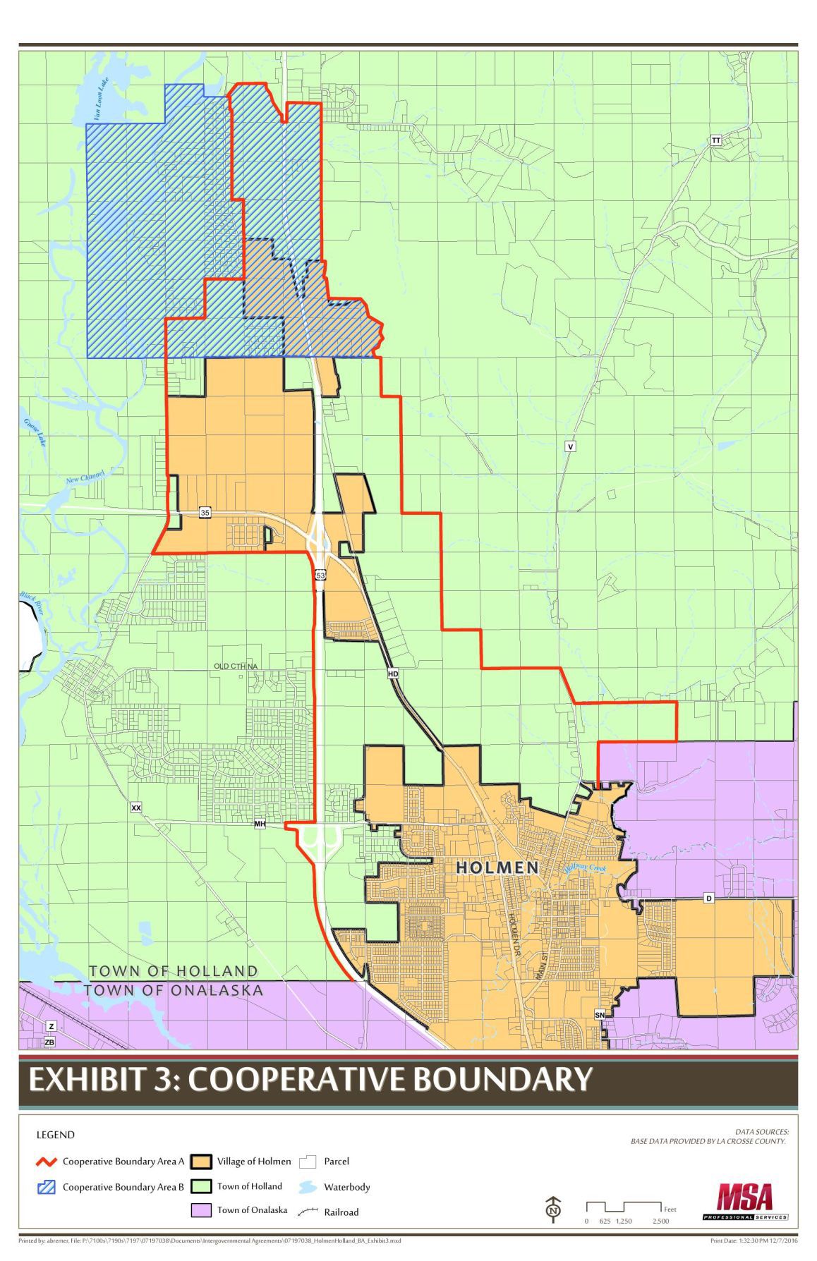 Holland/Holmen Boundary Agreement Map