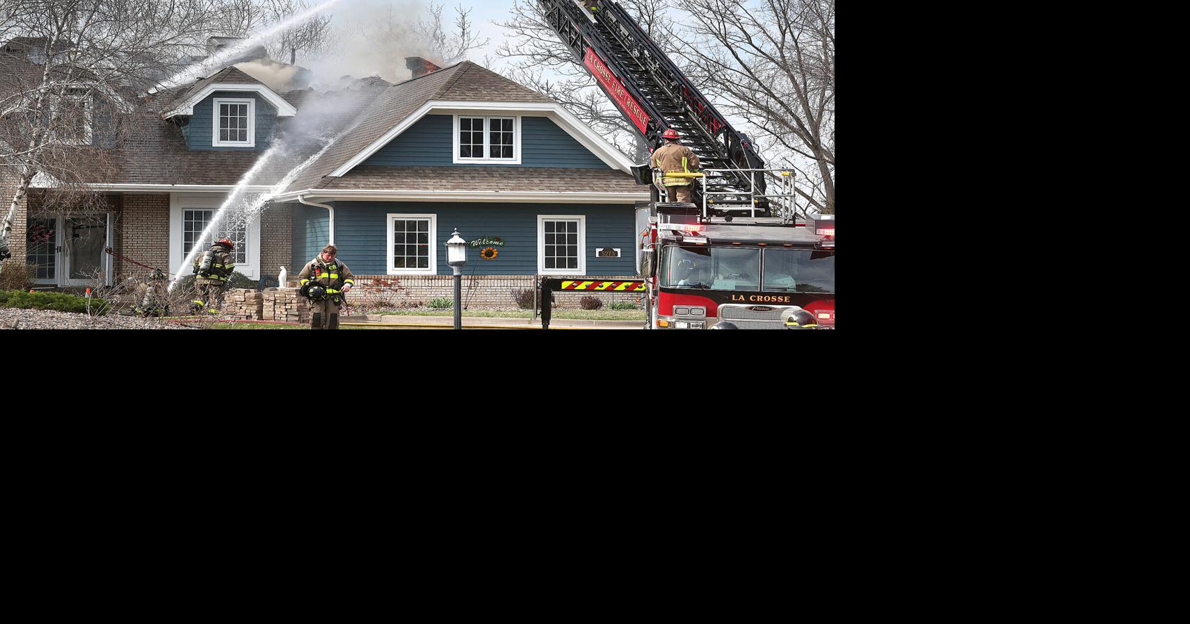 La Crosse firefighters battle house fire Friday