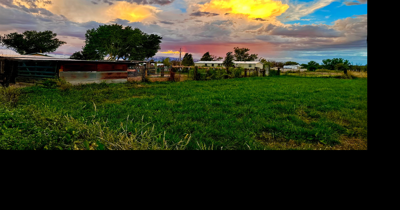 Daily Postcard: Dramatic Sunset Colors Sky Over Beautiful Española Valley Farm