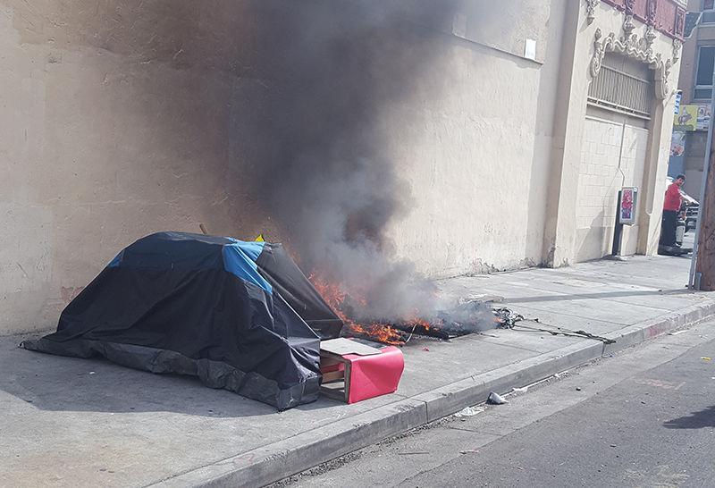Tent Fires Spike On Skid Row News Ladowntownnews Com