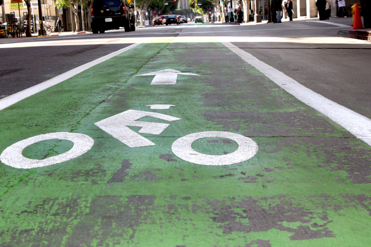 City to Test New Paint on Spring Street Bike Lane News