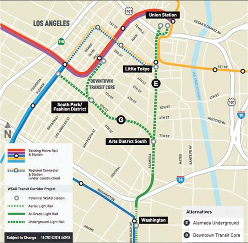 Uphill Road for Pershing Square Stop in Future Rail Line