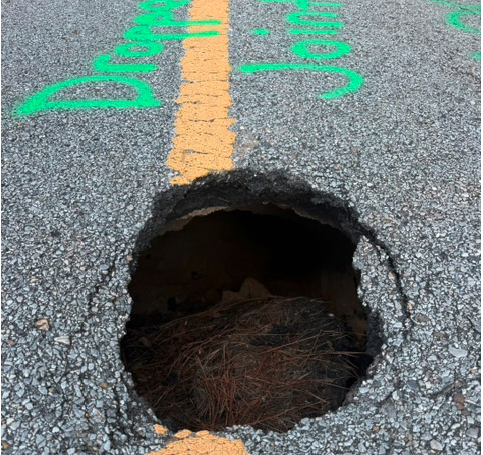 Road cave in 1