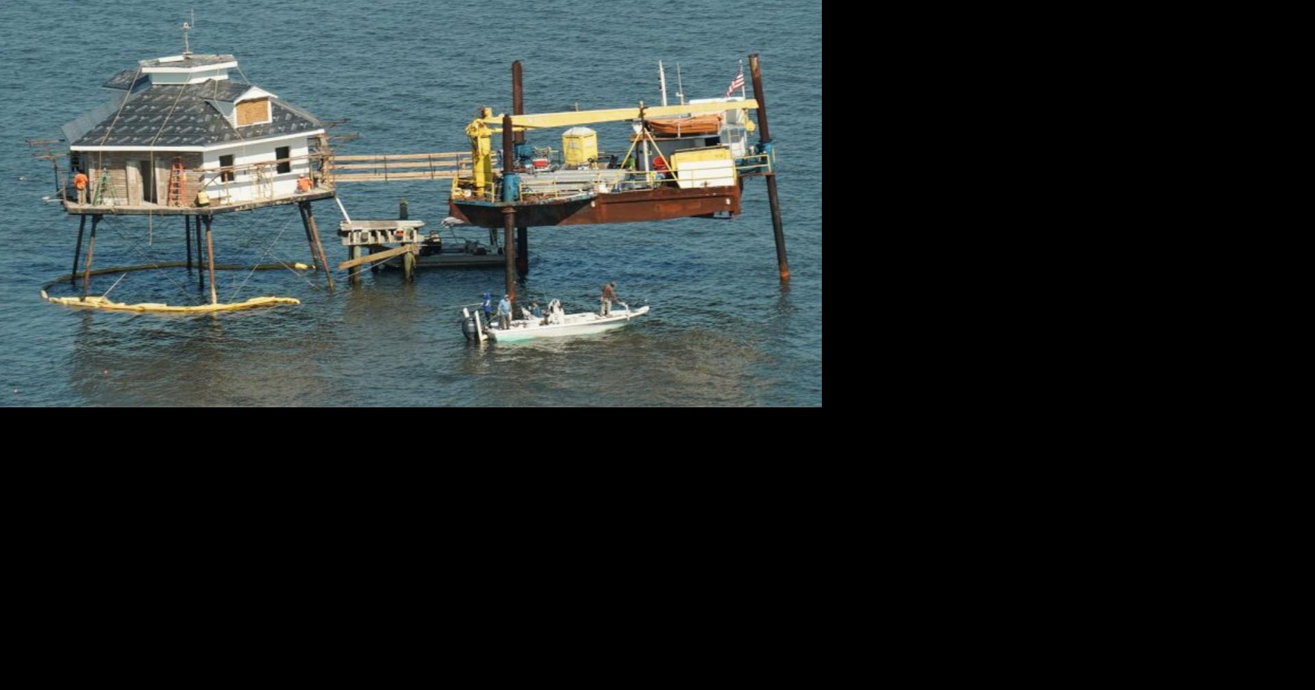 Crews repairing Middle Bay Lighthouse