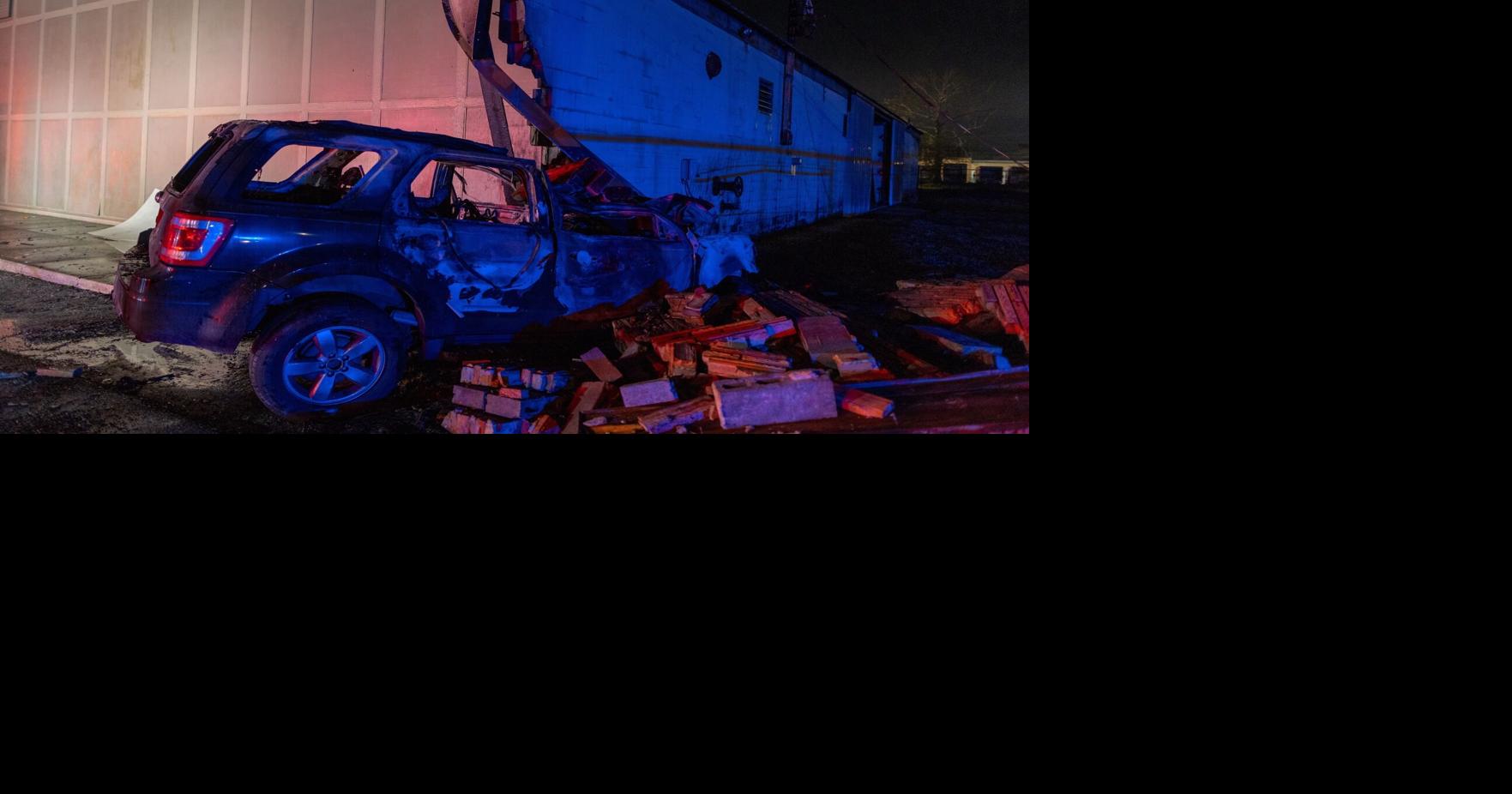 MFRD investigating incident after vehicle on fire crashes into building ...