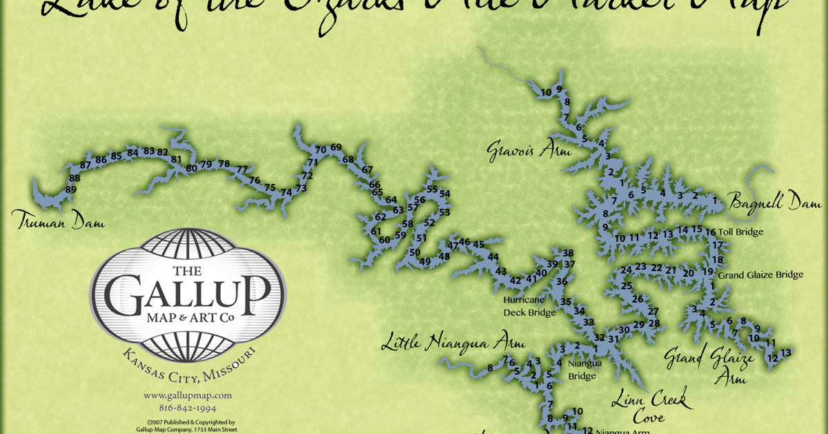 Lake of the Ozarks Mile Marker Map Mile Marker Map Lake of the