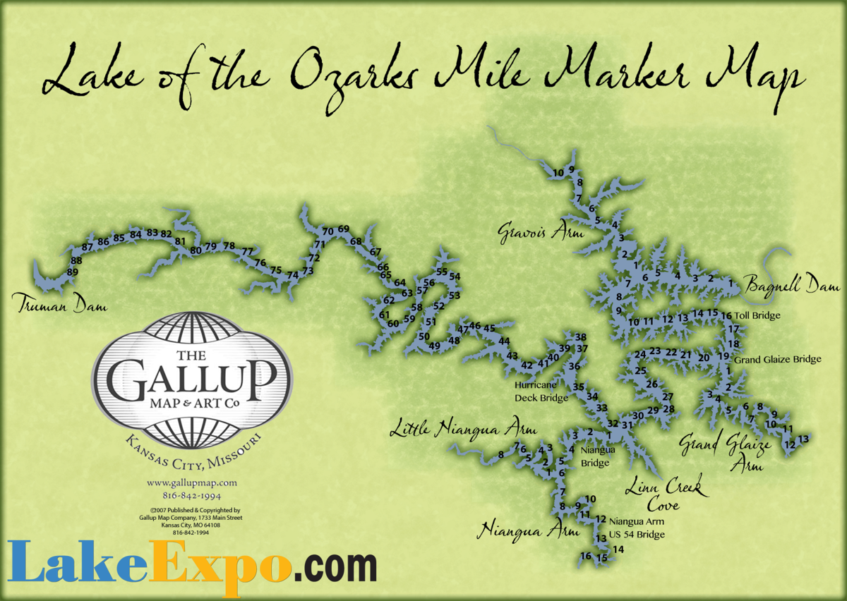 This Lake Of The Ozarks Mile Marker Map Makes Boating Easier Boating News At Lake Of The Ozarks Lakeexpo Com