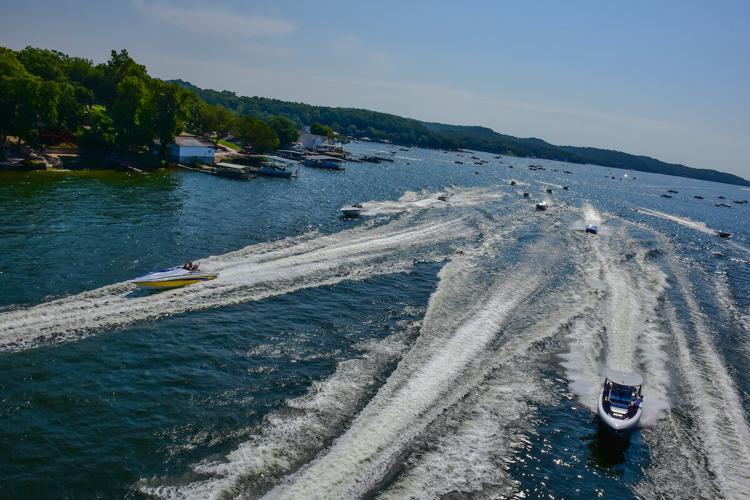 Vintage Shootout Race on the Lake Tee by Retro Boater