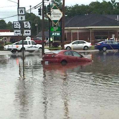 Car Submerged In Water In Versailles