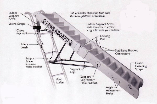 paws aboard doggy boat ladder and ramp