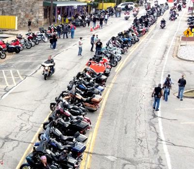 Motorcycles On The Bagnell Dam Strip
