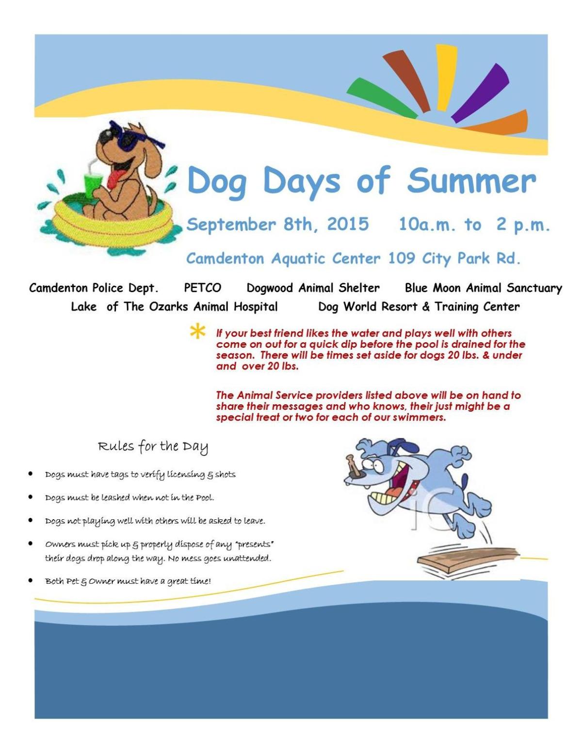 Dog Days Of Summer Pool Party At The Camdenton Pool Upcoming