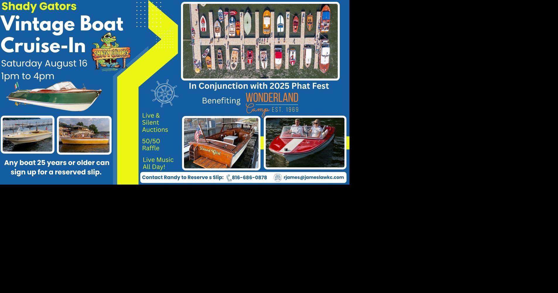 Vintage Boat Cruise In at Shady Gators Live Music Entertainment at