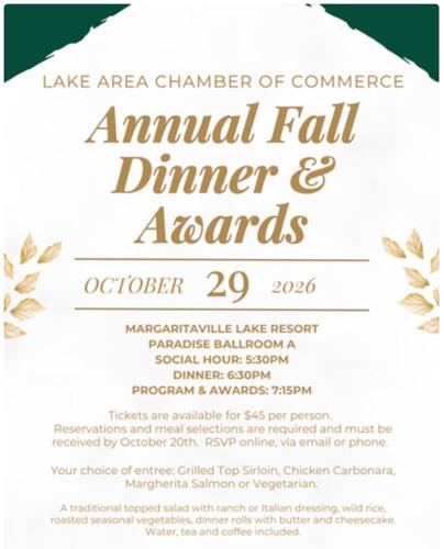 Lake Area Chamber Annual Fall Dinner & Awards