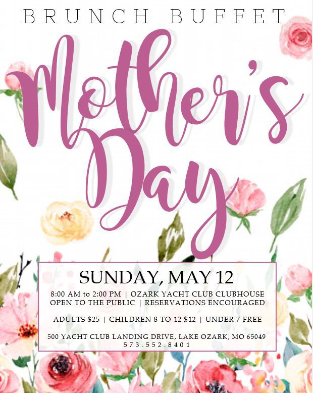 Mother's Day Brunch Buffet At Ozark Yacht Club 