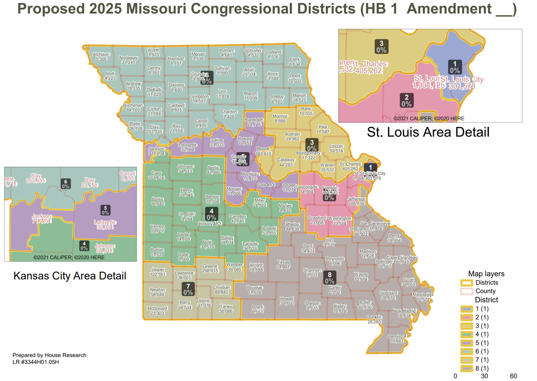 Missouri 2025 proposed map via HB1.png