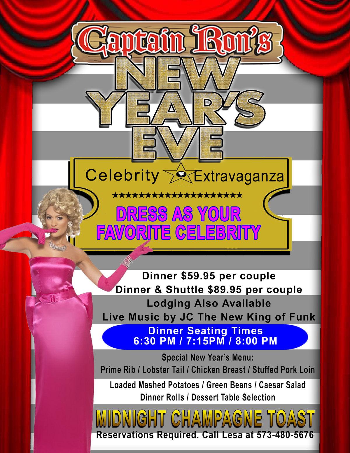 Captain Ron S New Year S Eve Celebrity Extravaganza Upcoming