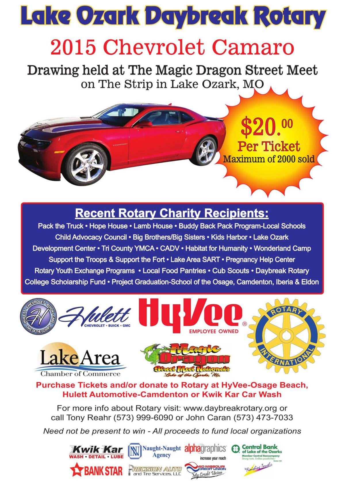 Rotary Raffle Muscle Car Giveaway Lake Of The Ozarks News