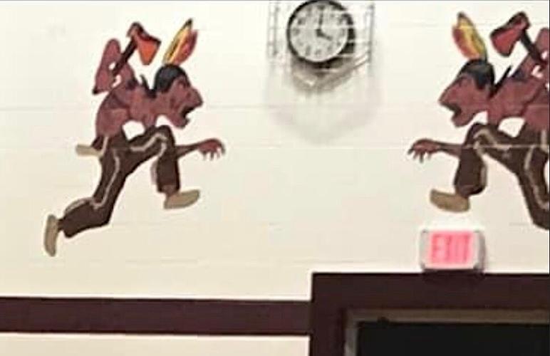 Cartoon Indians Formerly On Heritage Elementary School Gym Wall