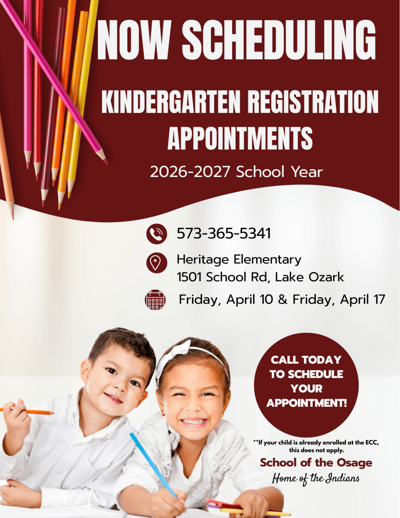 Osage Kindergarten Registration 26-27 school year