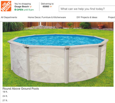 Above-Ground Pool At Home Depot
