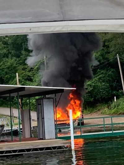 Boat On Trailer Catches Fire In Osage Beach