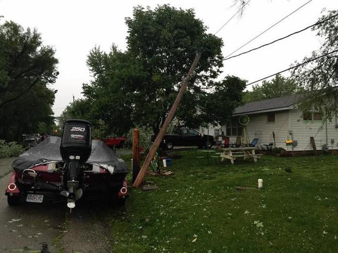 Utility Pole Downed By Storms