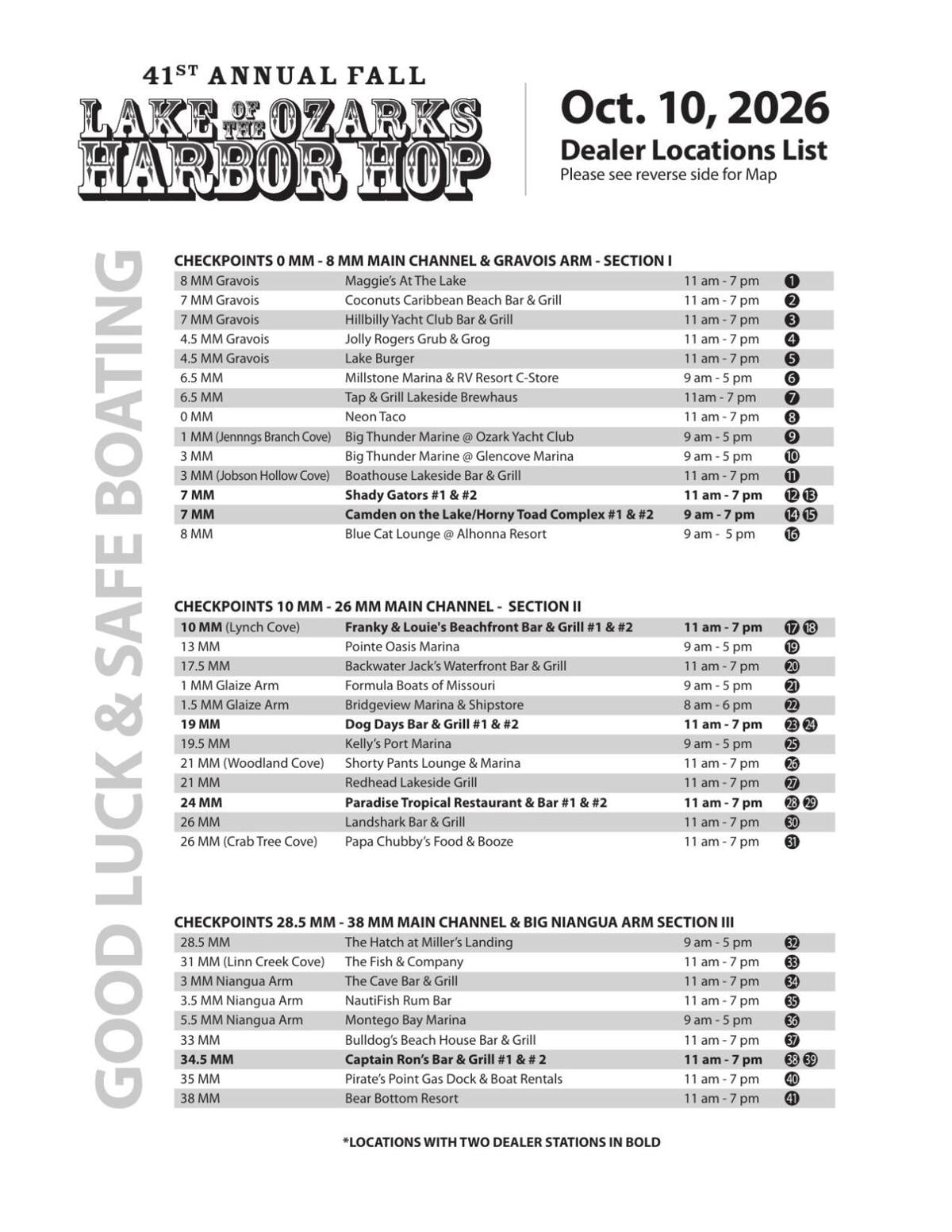 2026 Fall Harbor Hop Map