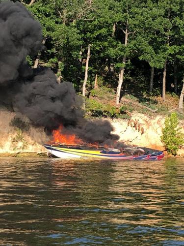 Boat Fire At 59 Mile Marker