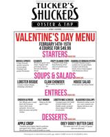 Tuckers Shuckers - Valentines Menu