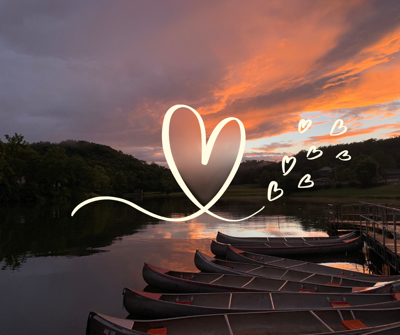 Valentine's Day - sunset on the Lake, heart