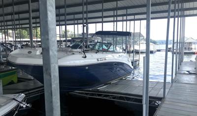 Boat Crashes Onto Dock Walkway