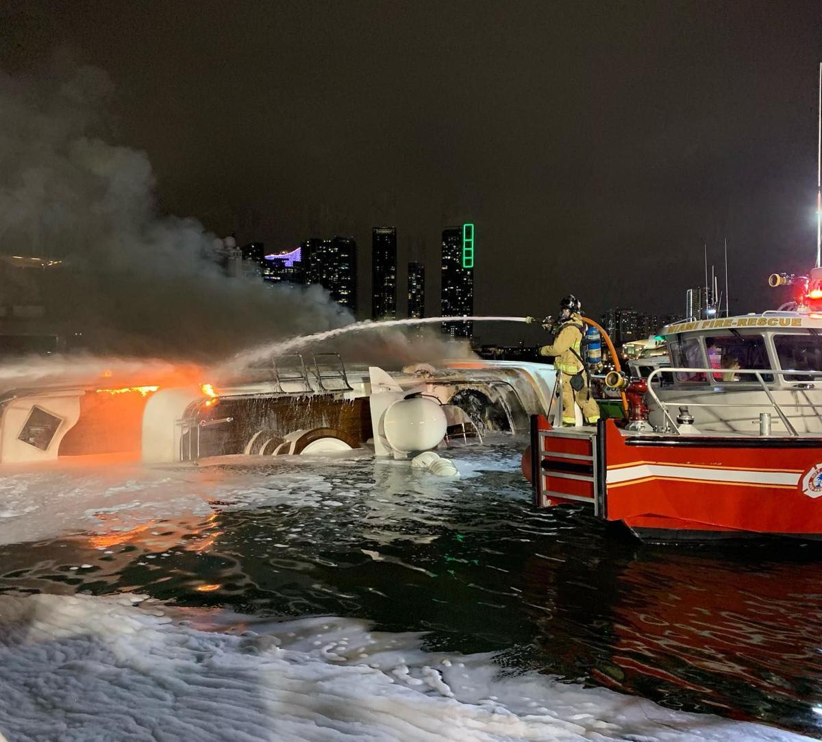 yacht boat fire