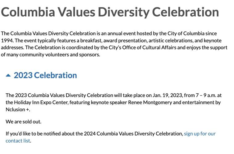 Columbia Values Diversity Celebration - City Of Columbia Website