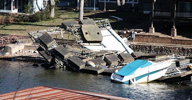 Dock Damaged In Monday's High Winds