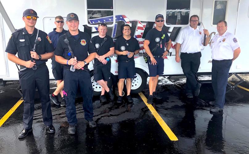 Firefighters at Smoke Detector Giveaway