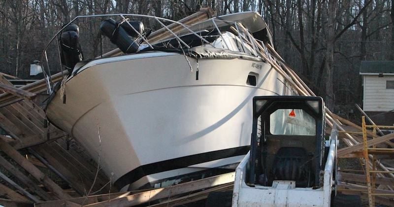 Boat Damaged In Monday's Storm