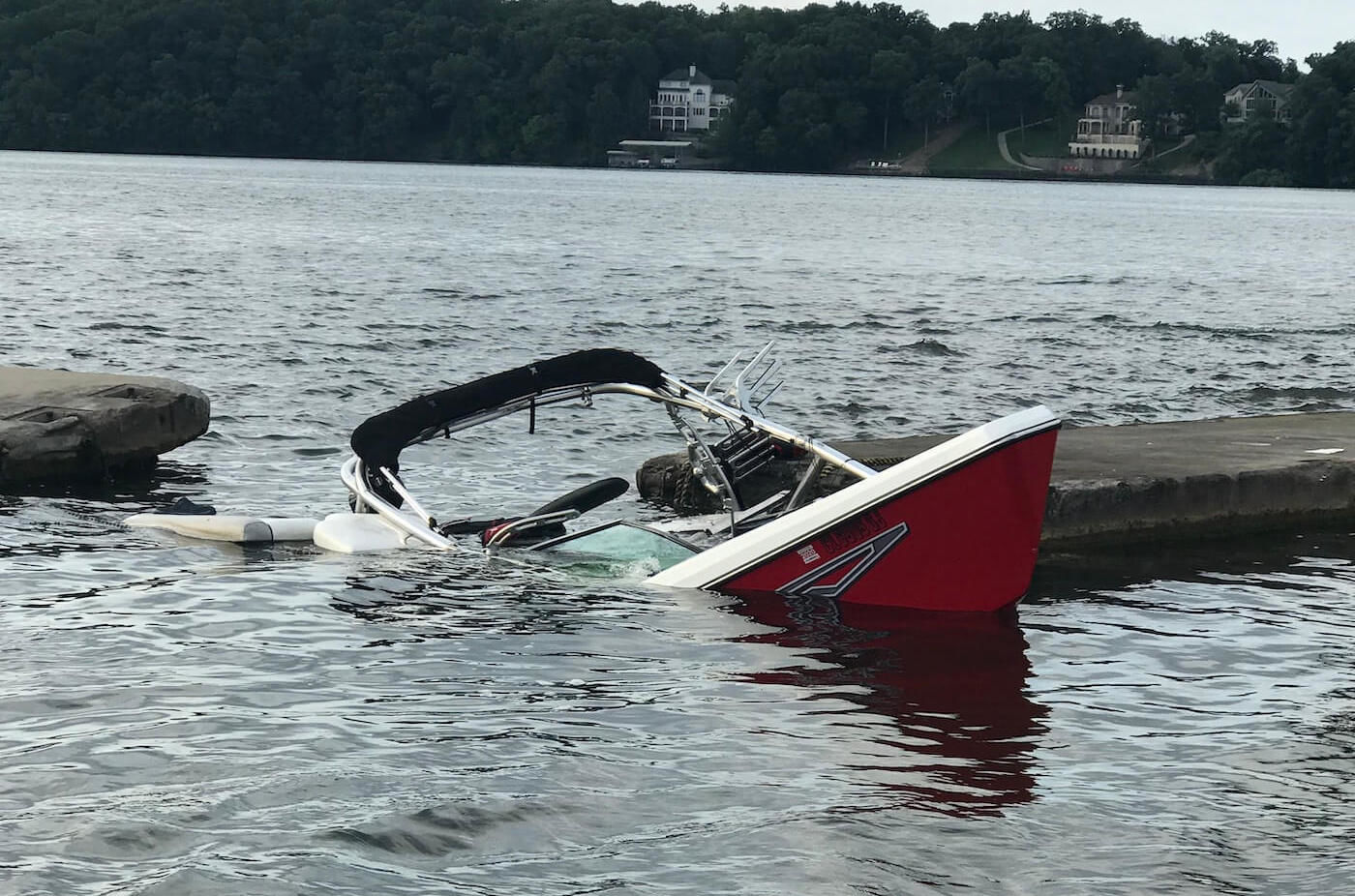 boat crashes into house ozarks