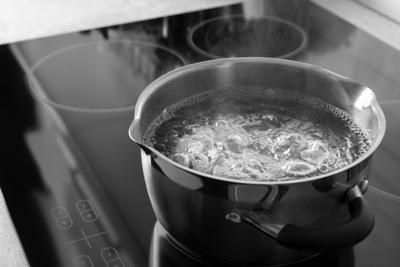 Boiling water on stove