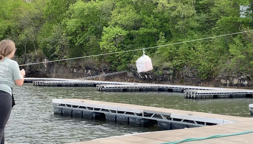 Food Arriving By Zipline