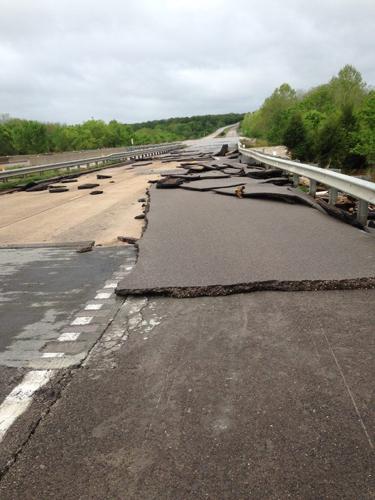 Destroyed Asphalt On I-44 Bridge