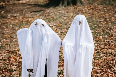 Halloween ghost costume stock