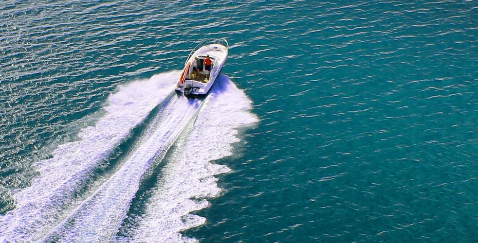 Speedboat on Water - Royalty Free